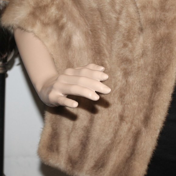 1938 Petersen Harned Von Maur Genuine Autumn Haze Mink Stole Jacket Shawl Coat - Picture 5 of 8